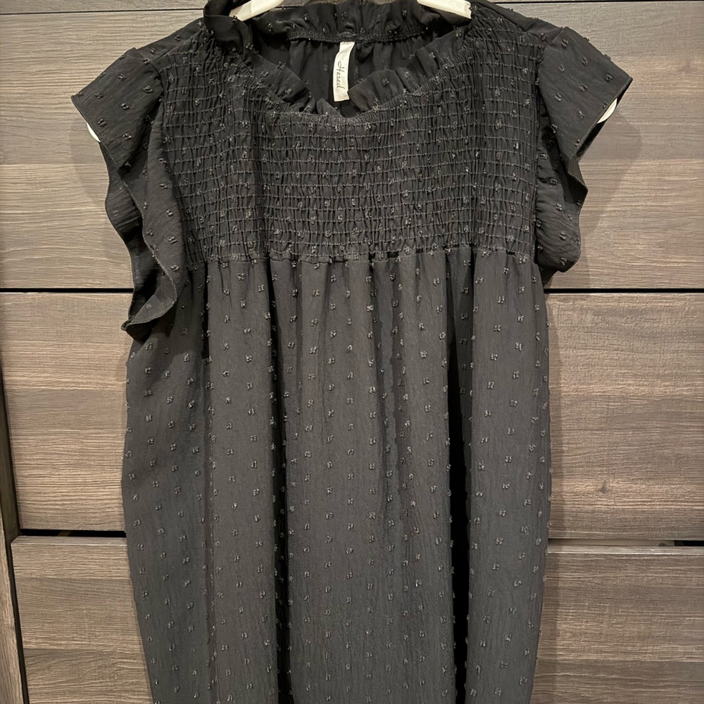 Black Ruffled Women's Blouse
